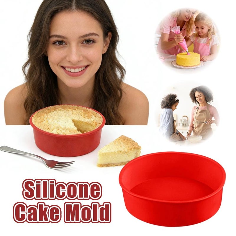 Silicone Cake Molds 8 Inch Round - Flexible Non-Stick Cake Pans for Baking, Easy-Release Dessert Pan for Home Bakers and Beginners (6inch) - Image 4